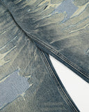 Whiskered Distressed Baggy Jeans | Inflation Streetwear
