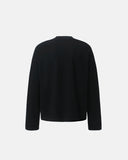 black waffle long sleeve t shirt clean back view