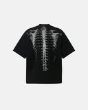 back view flat lay of apricot skeleton x-ray mesh t-shirt