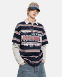 Retro Graphic Layered Polo T-Shirt | Inflation Streetwear