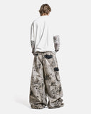 Splatter Print Wide Leg Cargo Pants | Inflation Streetwear