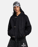 Metal Clasp Boxy Zip Up Hoodie | Inflation Streetwear