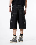 Star Rhinestone Denim Shorts | Inflation Streetwear