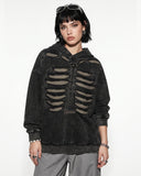 Distressed Ribcage Wash Hoodie | Inflation Streetwear INFLATION