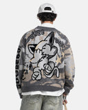 Comic Graphic Crew Neck Knit Sweater | Inflation Streetwear