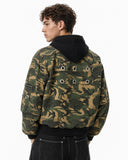 Camo Hooded Bomber Jacket | Inflation Streetwear