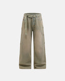 Beaded Studded Washed Baggy Jeans | INFLATION Streetwear INFLATION