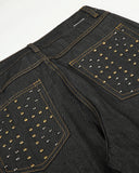 two-tone studded back pocket detail on baggy j