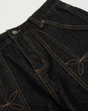 Raw Embroidery Baggy Jeans | Inflation Streetwear INFLATION