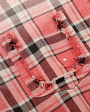 Distressed Gradient Plaid Shirt | Inflation Streetwear INFLATION