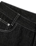 Baggy Denim Jorts with Embroidered Pocket | Inflation Streetwear INFLATION