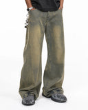 Yellow Mud Washed Wide Leg Jeans | Inflation Streetwear INFLATION
