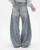Acid Washed Distressed Barrel Jeans | Inflation Streetwear INFLATION