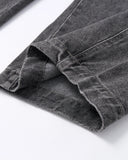 Cursive Print Washed Barrel Jeans | Inflation Streetwear INFLATION