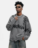 Distressed Gothic Graphic Knit Sweater | Inflation Streetwear