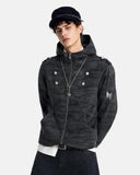 Camo Boxy Zip Up Hoodie | Inflation Streetwear