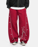 Contrast Piping Graphic Barrel Sweatpants | Inflation Streetwear