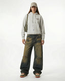 Dirty Wash Rhinestone Baggy Jeans | Inflation Streetwear INFLATION