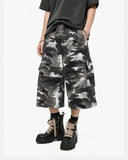 camouflage shorts with side cargo pockets
