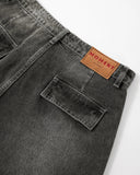 Distressed Washed Cargo Barrel Jeans | Streetwear INFLATION