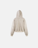 Fuzzy Stripe Boxy Zip Up Hoodie | Inflation Streetwear
