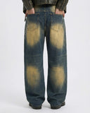 Acid Wash Rhinestone Chain Baggy Jeans | Inflation Streetwear INFLATION