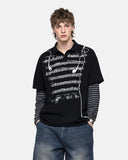 Music Graphic Layered Polo Shirt | Inflation Streetwear
