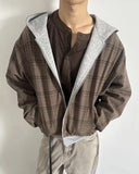Yellow Plaid Reversible Zip-Up Hoodie | INFLATION Streetwear INFLATION