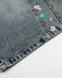 Floral Embroidered Long Baggy Jorts | Inflation Streetwear INFLATION