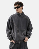 Washed Asymmetric Zip Sweatshirt | Inflation Streetwear