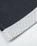 contrast polka dot turn-up cuff detail