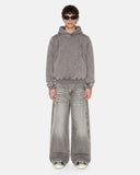 Washed Eyelet Boxy Hoodie | Inflation Streetwear