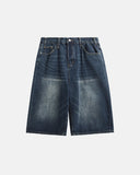 Acid Washed Longline Baggy Denim Jorts | Inflation Streetwear INFLATION
