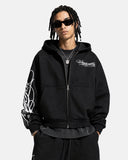 Cropped Script Zip Hoodie Oversized | Inflation Streetwear