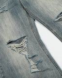 vintage washed ripped knee denim jeans