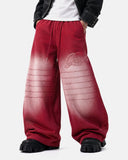 Faded Embroidered Script Barrel Sweatpants