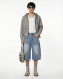 Star Rhinestone Longline Denim Shorts | Inflation Streetwear INFLATION