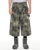 Washed Camo Cargo Longline Shorts | Inflation Streetwear INFLATION