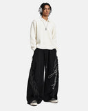 Faux Fur Trim Script Barrel Sweatpants | Inflation Streetwear