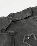 Washed Cross Applique Cargo Jacket | Inflation Streetwear INFLATION
