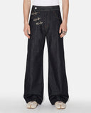 Asymmetric Buckle Raw Baggy Jeans | Inflation Streetwear INFLATION
