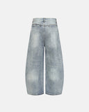 Graphic Embroidered Washed Barrel Jeans | Inflation Streetwear INFLATION