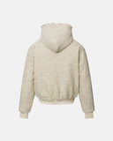 Striped Faux Fur Hooded Bomber Jacket | Inflation Streetwear