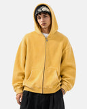Washed Fleece Oversized Zip Up Hoodie | Inflation Streetwear