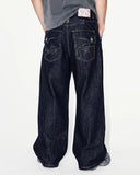 Floral Patch Raw Wide Jeans | Inflation Streetwear INFLATION