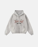 INFLATION Washed Graphic Zip Up Hoodies INFLATION