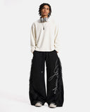 Faux Fur Trim Script Barrel Sweatpants | Inflation Streetwear