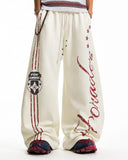 oversized barrel sweatpants with crest print