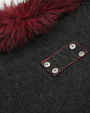 Red Faux Fur Denim Jacket | Inflation Streetwear