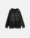 Distressed Ribcage Wash Hoodie | Inflation Streetwear INFLATION